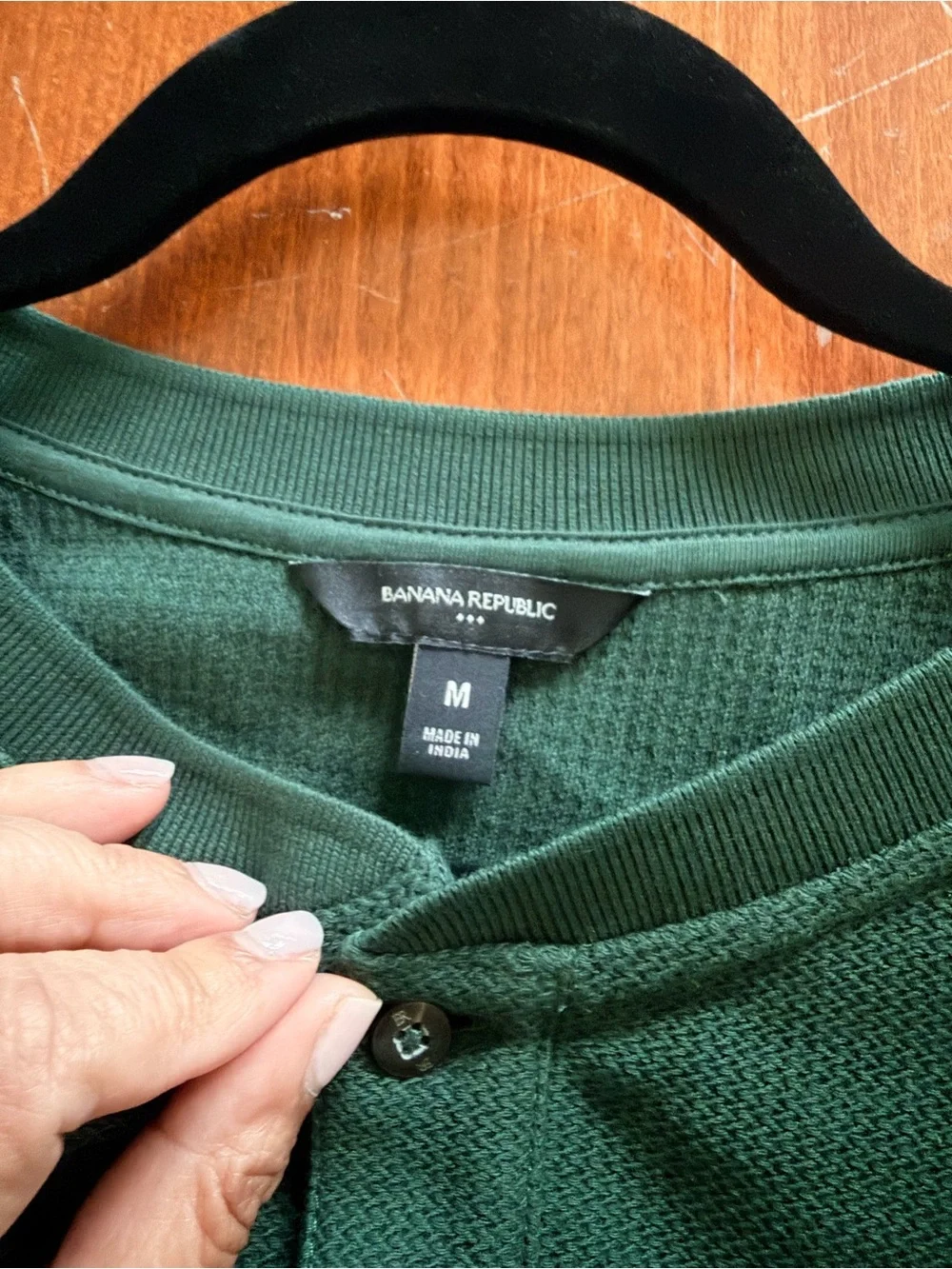 Banana Republic Forest Green Henley Polo